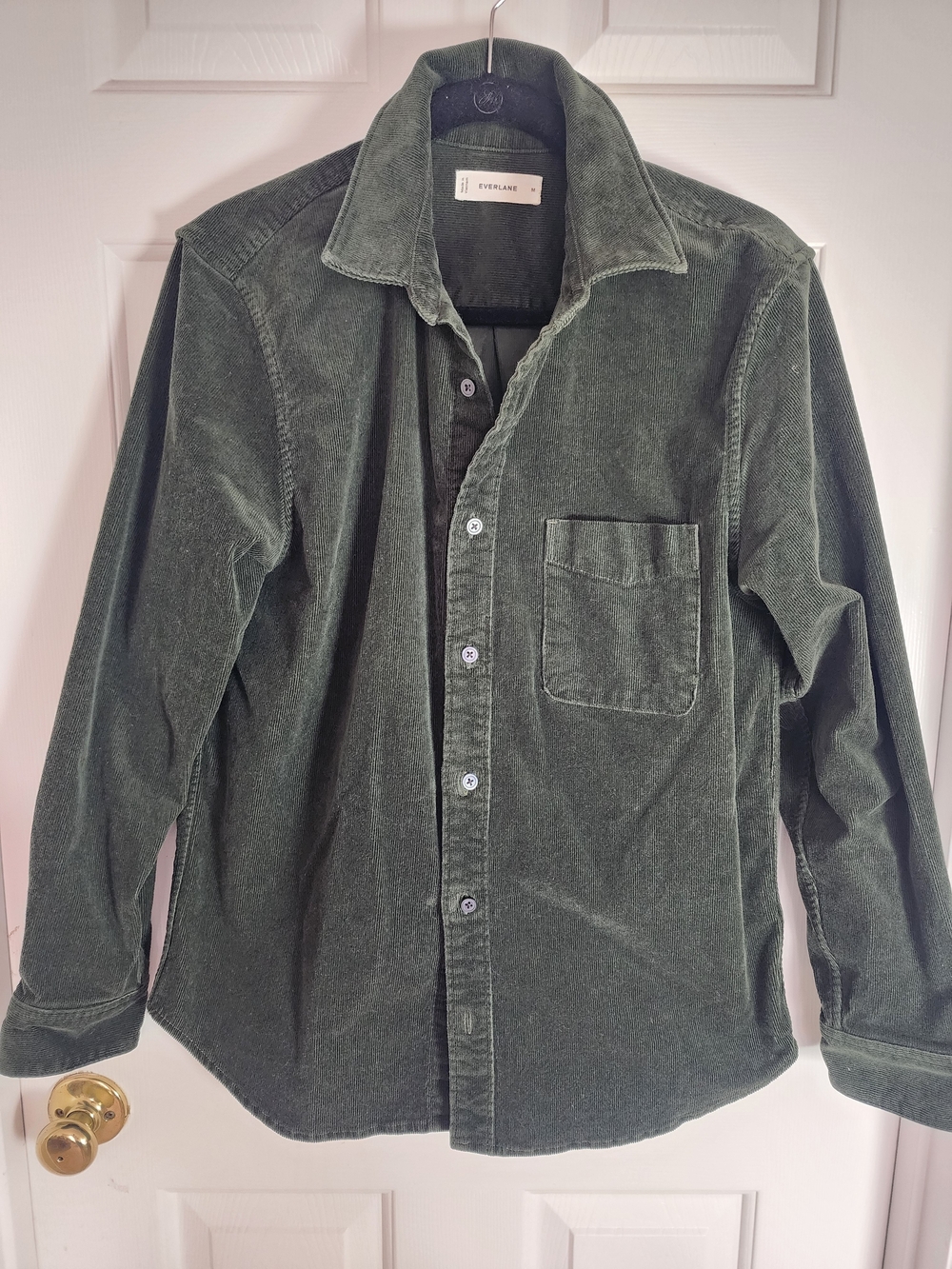 Everlane Men’s Forest Green Corduroy Button-Down Shirt